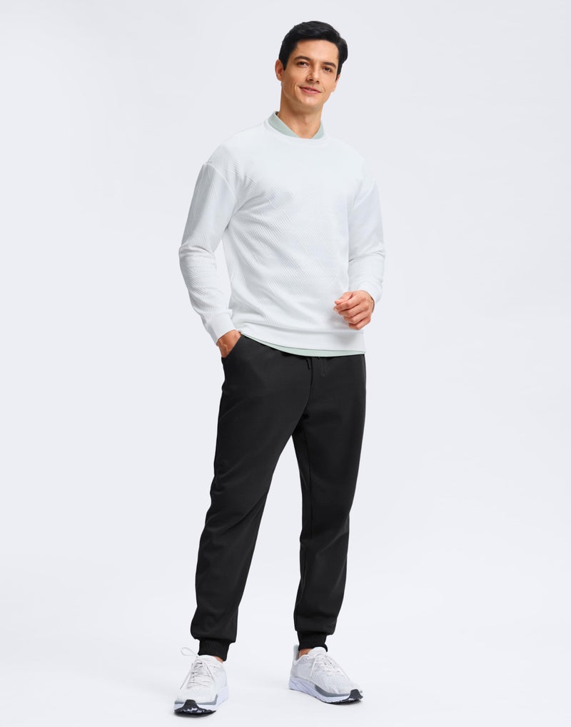 Soothfeel Men's Fleece Joggers Cotton Sweatpants with Deep Pockets Loose Athletic Running Gym Workout Winter Warm Pants, Black M - Image 3