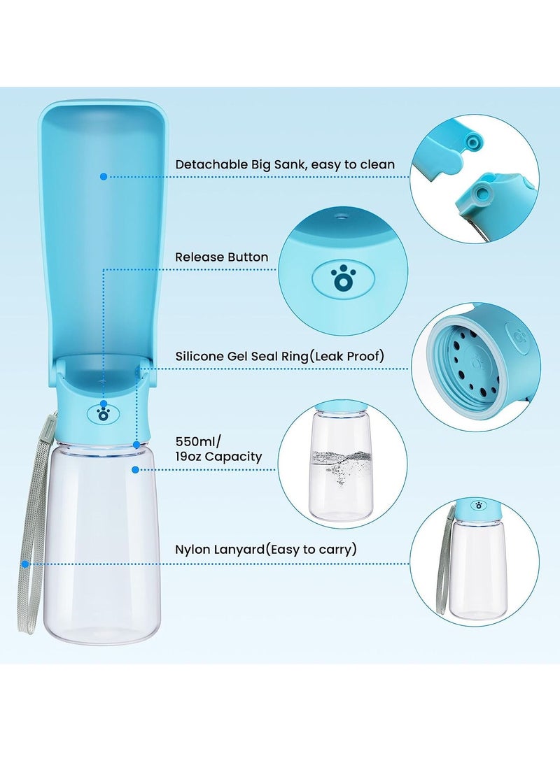 general Portable Dog Water Bottle Dispenser [Leak Proof & Foldable] Dog Travel Water Bottle Bowl Accessories for Puppy Small Medium Large Dogs Pet Water Bottles for Dogs Walking Outdoor Hiking Travel 19OZ  - Image 2