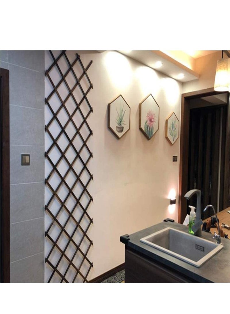 LINGWEI Wooden Expandable Garden Fence Portable Wood Wicker Bamboo Fence Hanging Wooden Plant Trellis Frame Support For Climbing Vines Flowers Wall Decor - Image 3