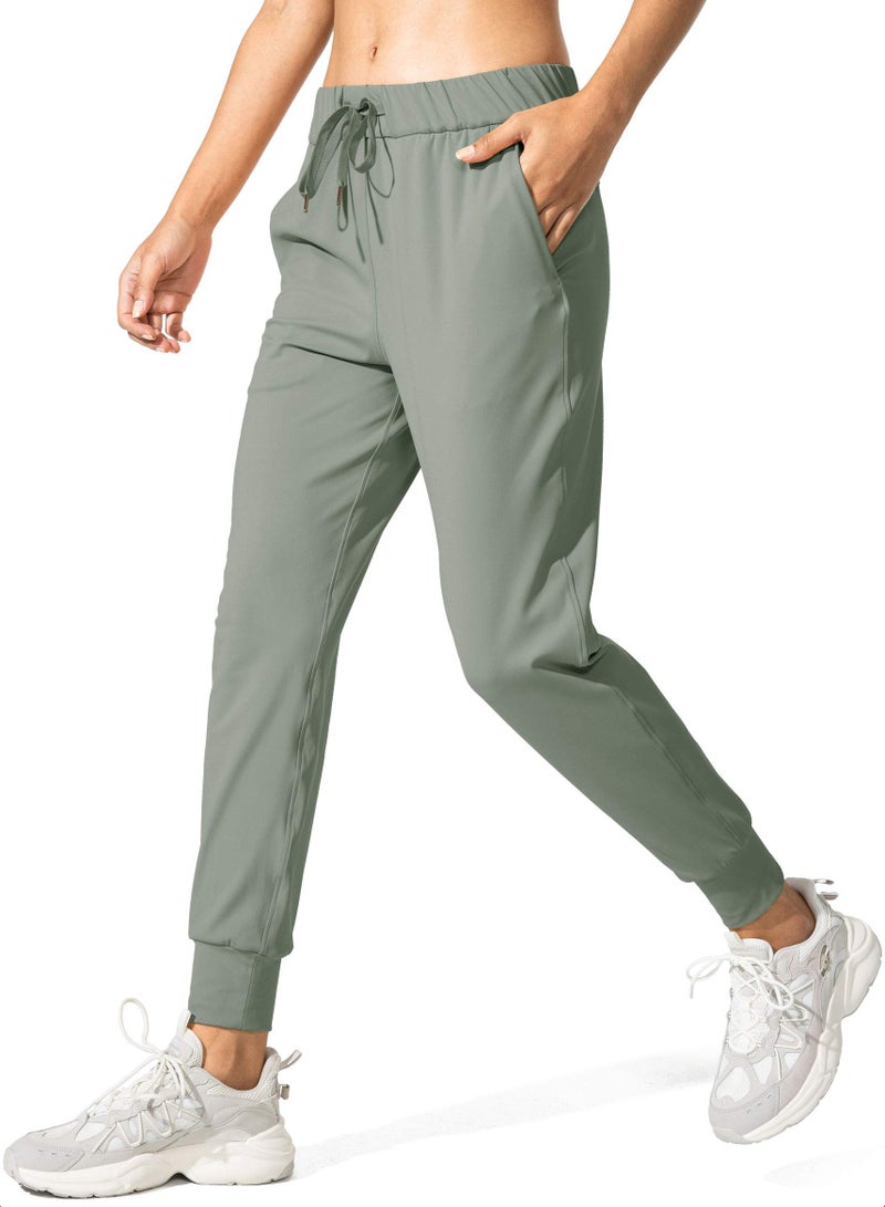 SANTINY Women's Joggers Pants Pockets Drawstring Running Sweatpants for Women Lounge Workout Jogging(Grey Sage_S) - Image 4