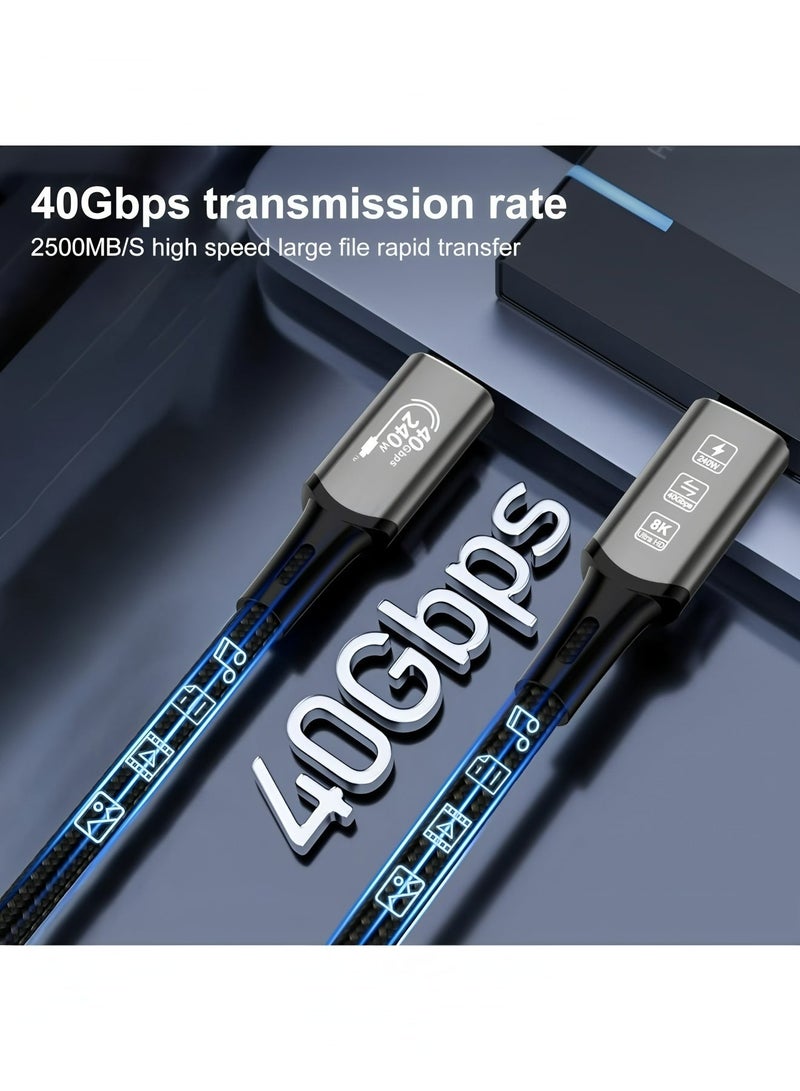 Apluynm USB4 Thunderbolt 4 8K USB C M/M 240W Fast Charging 40Gbps Data Transfer Wire Ultra HD 7680 * 4320 8K@60Hz 4K@144Hz Video Cable Compatible with Different USB-C Devices (1m 3.3ft) - Image 5