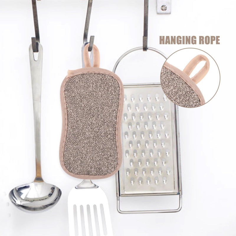 Dual Sided Kitchen Sponges 6 Pack Reusable Dish Scrubber Gray - Image 5