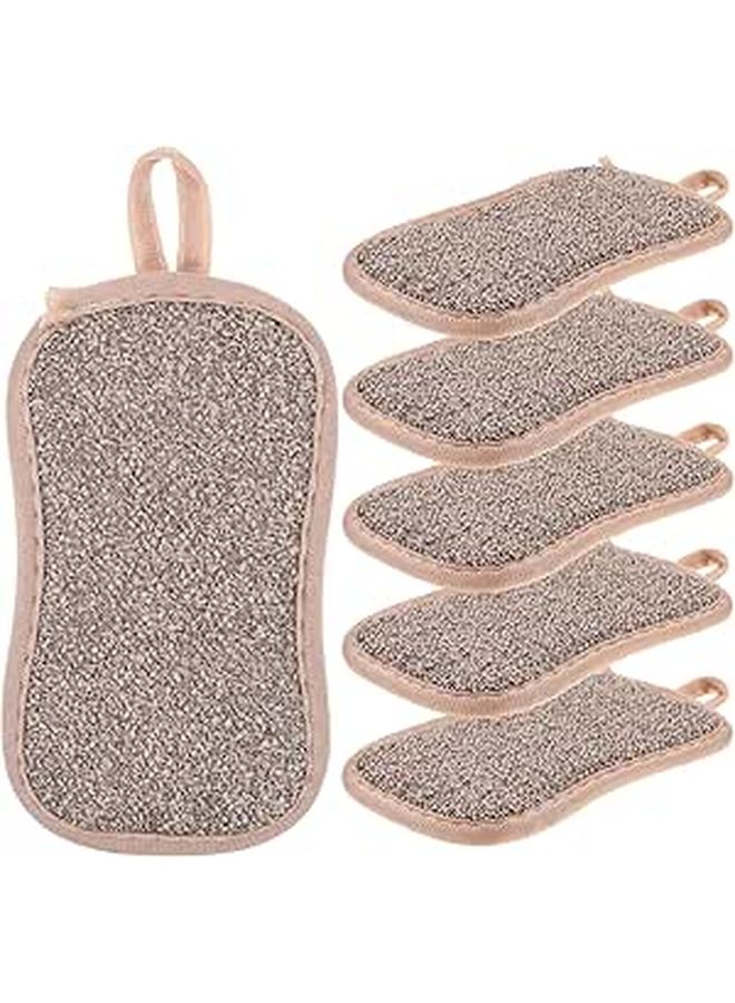 Dual Sided Kitchen Sponges 6 Pack Reusable Dish Scrubber Gray - Image 1