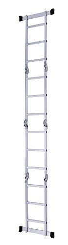 Big Apple Bigapple Foldable and Ajustable Multipurpose Aluminium Ladder 4X4 for Home and Industrial Purpose16Ft 16Steps 150kg Capacity Silver  - Image 5