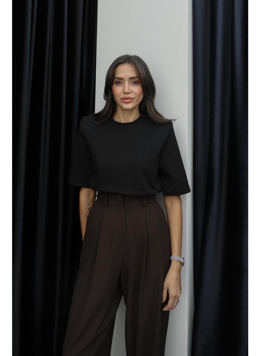 Havoş Black Rosa Padded T-Shirt  - Image 1