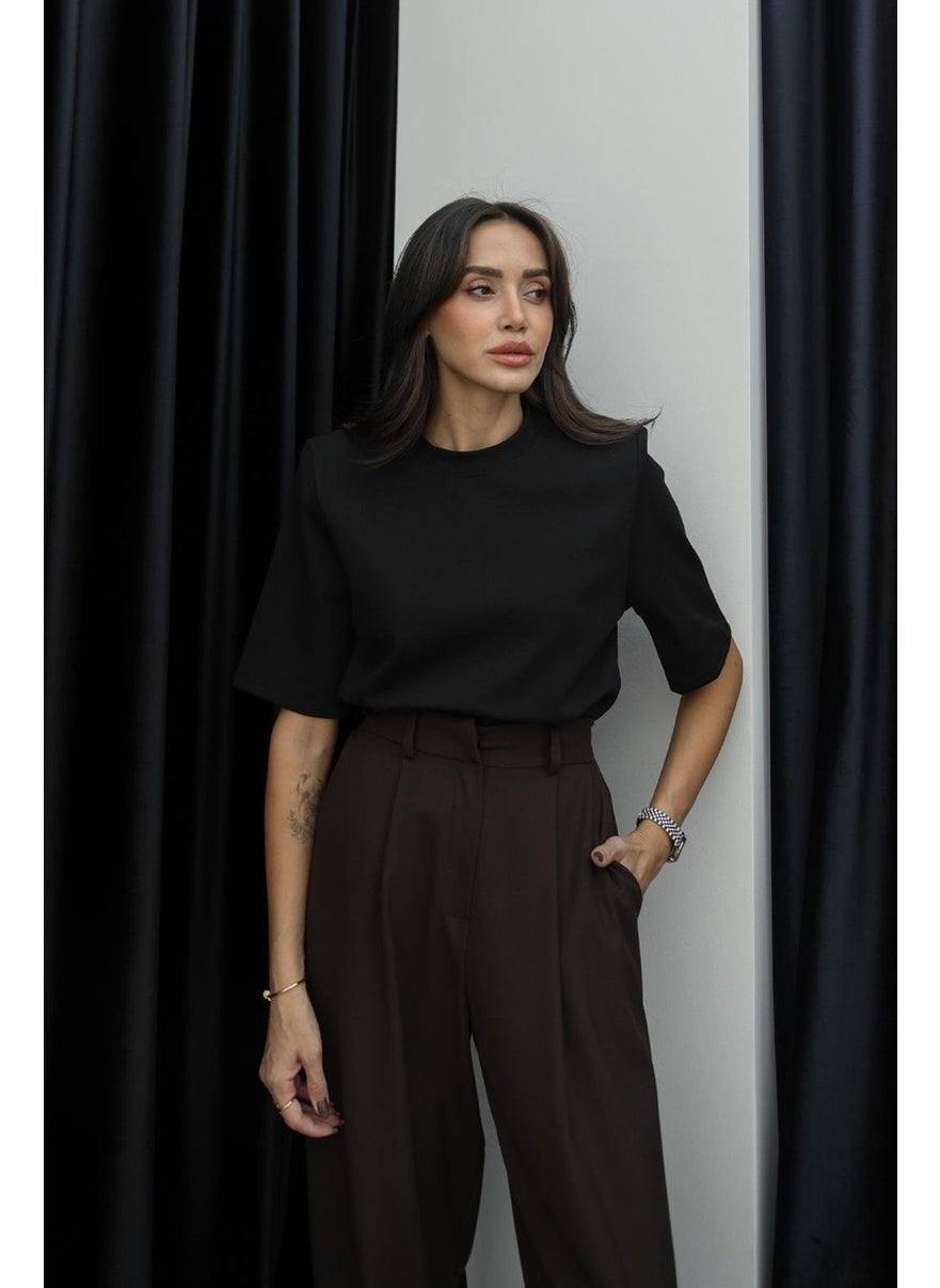 Havoş Black Rosa Padded T-Shirt  - Image 4