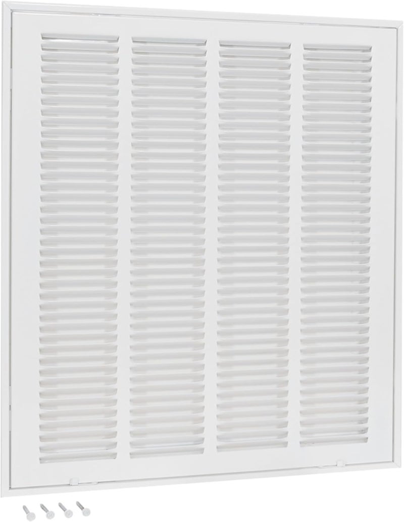 EZ-FLO 16 x 20 Inch Return Air Vent Cover - Solid Steel HVAC Grille, White - Image 1
