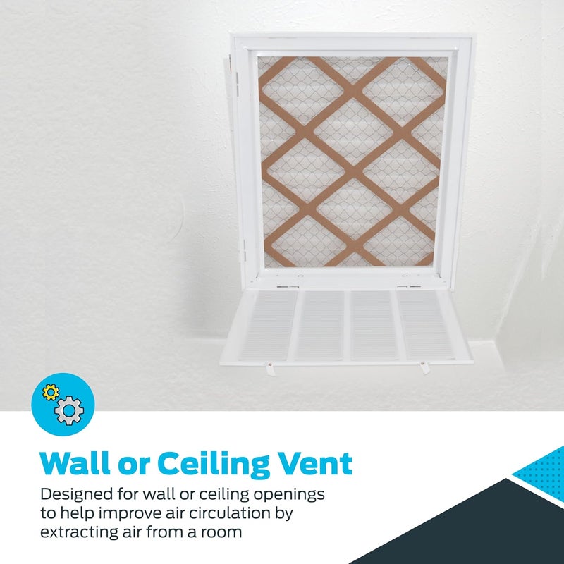 EZ-FLO 16 x 20 Inch Return Air Vent Cover - Solid Steel HVAC Grille, White - Image 4