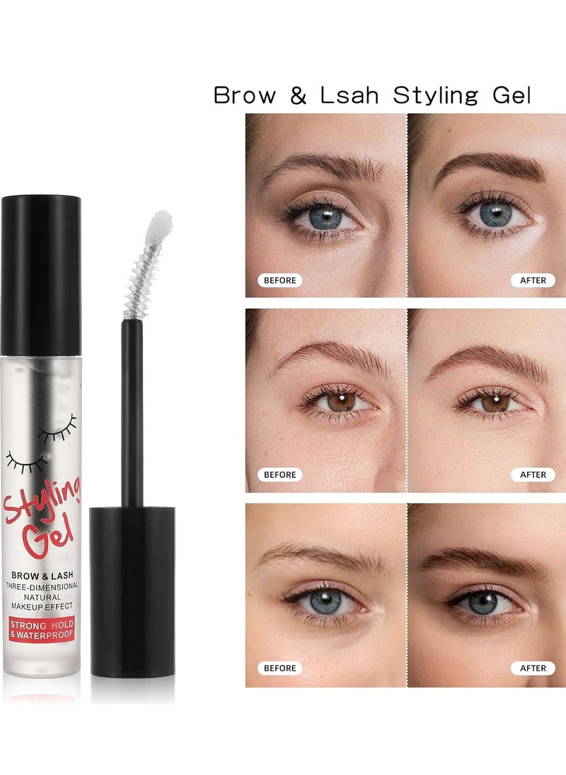Kiss Beauty - Clear Eyebrow and Lash Styling 3D Gel Waterproof Long Lasting 16 hours Natural Finish Gel Feathery Fluffy and Brow Freeze Eyebrow Styling Wax Transparent Eyebrow and Lash Setting Gel - Image 1