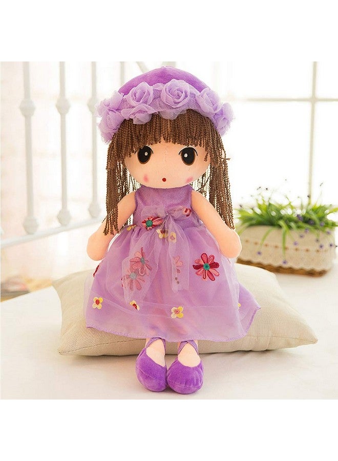 Tvoip Tulle Skirt Princess Plush Toy Phial Dolls Children Girls Doll Cute Little Girl Dolls, 18 Inch (Purple)  - Image 1