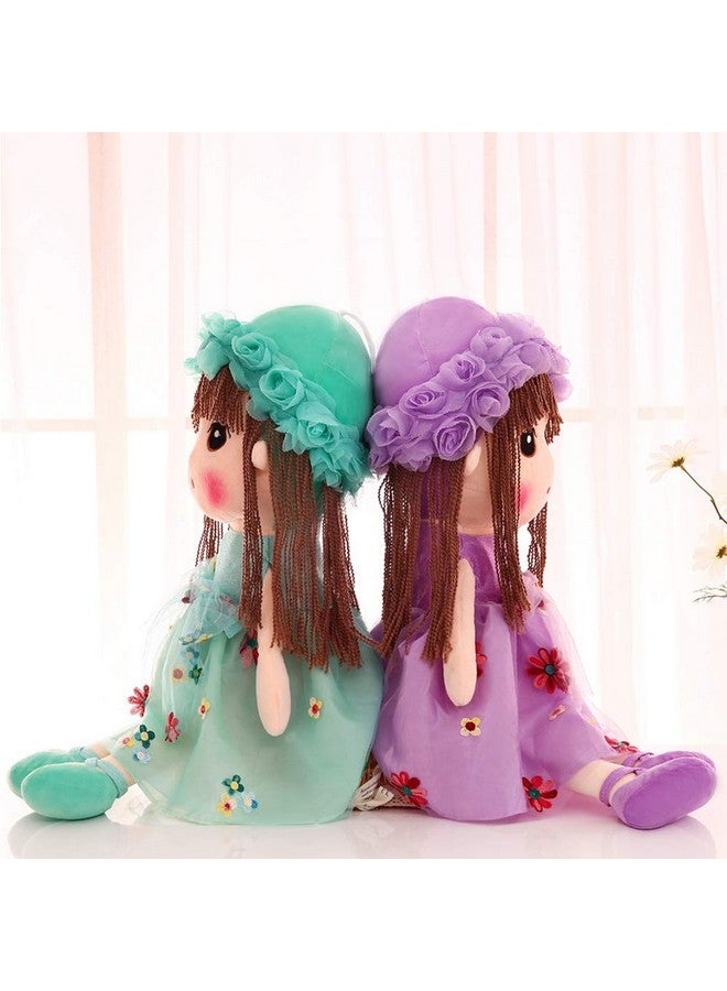 Tvoip Tulle Skirt Princess Plush Toy Phial Dolls Children Girls Doll Cute Little Girl Dolls, 18 Inch (Purple)  - Image 5