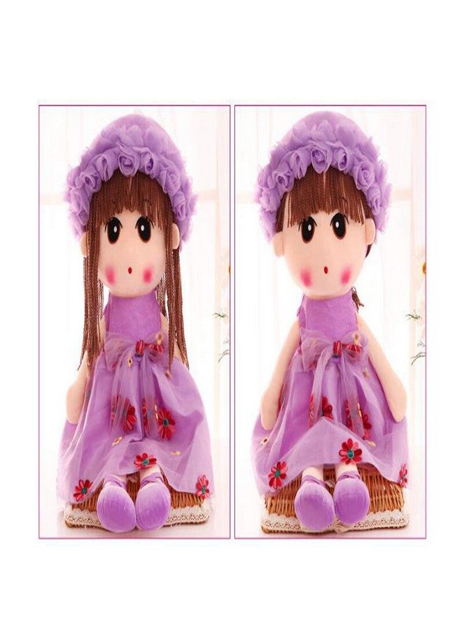 Tvoip Tulle Skirt Princess Plush Toy Phial Dolls Children Girls Doll Cute Little Girl Dolls, 18 Inch (Purple)  - Image 3