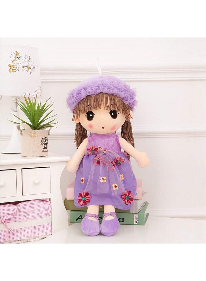 Tvoip Tulle Skirt Princess Plush Toy Phial Dolls Children Girls Doll Cute Little Girl Dolls, 18 Inch (Purple)  - Image 2