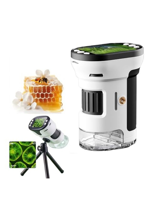 Bewinner Portable Digital Microscope for Kids, 1000X Pocket Handheld Microscope, 2in LCD Screen Microscope for Kids, Mini Digital Microscope Science Kits for Kids Adults (White)  - Image 1