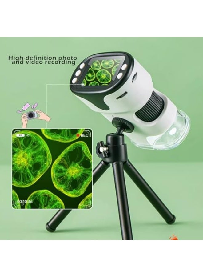 Bewinner Portable Digital Microscope for Kids, 1000X Pocket Handheld Microscope, 2in LCD Screen Microscope for Kids, Mini Digital Microscope Science Kits for Kids Adults (White)  - Image 4