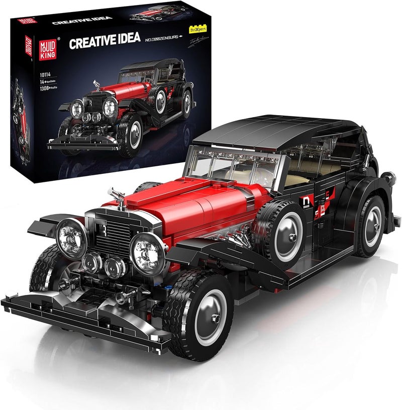 mould king 10114 Classic Cars Building Kits, MOC Vintage Car Model Building Blocks Set, Gift for Age 14+/Adult Collections Enthusiasts(1308+ Pieces, Static Version) - Image 1