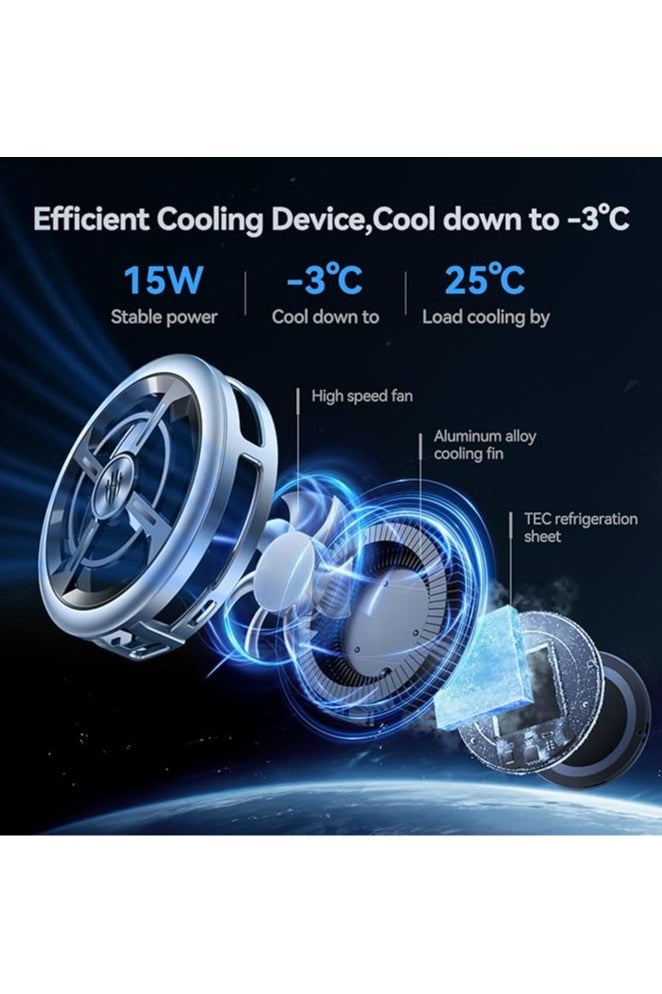 نوبيا ريد ماجيك مبرد هاتف ريد ماجيك 6 إير – مروحة تبريد خفيفة بقدرة 15 واط مع مشبك ومشتت حراري شبه موصل | مناسب لهواتف أندرويد وآيفون (مثالي لـ ببجي موبايل، كول أوف ديوتي، فورتنايت والمزيد) - Image 2