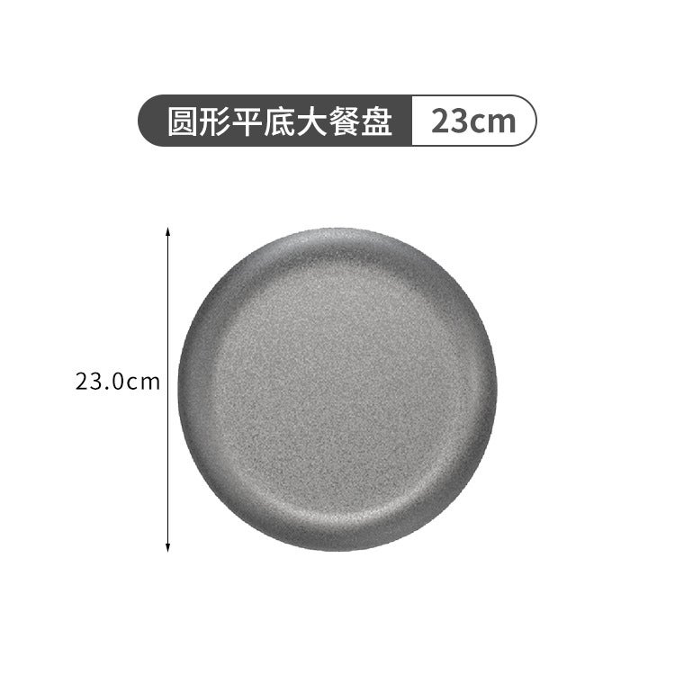 304 Stainless Steel Distressed Retro Style Tableware Industrial Style Bowl Plate Fork Spoon Chopsticks Snowflake Gray Outdoor Set - Image 1