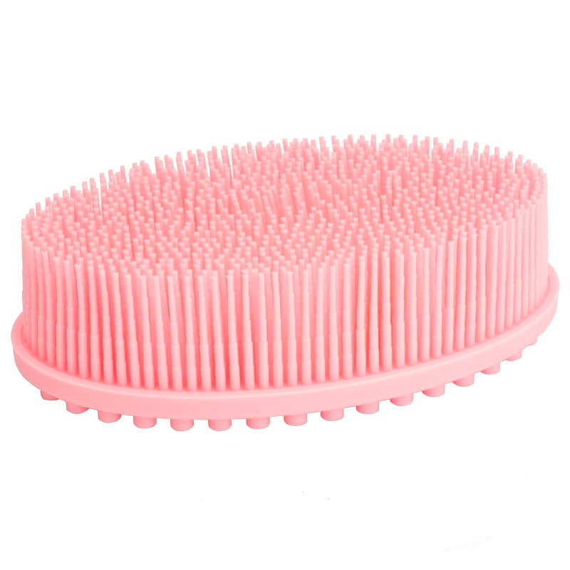 DNC Exfoliating Silicone Body Scrubber Shower Bath Body Brush Easy to Clean Lathers Well Eco Friendly Pink