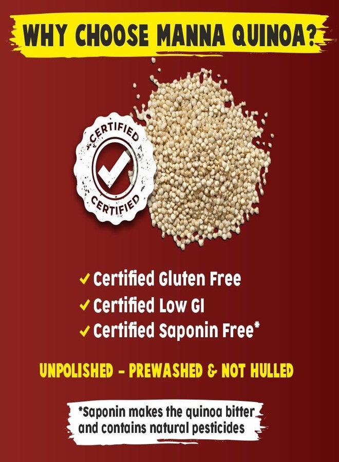 Manna Quinoa 1.5kg Whole Grain Gluten Free. Saponin Free, Complete Protein with 9 Amino Acids - Image 3
