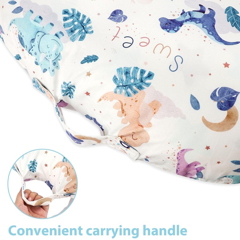 DILIMI Newborn Lounger Cover, Cute Dinosaur Removable Cover Ultra Soft Comfortable Lounger Slipcover Removable Cover for Infant Lounger Pillow (Lounger not Included) - Image 2