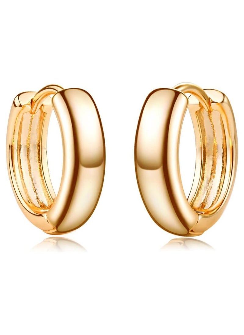 Mevecco - Women Huggie Earrings Gold Hoop 14K Gold Filled Small Simple Handmade Hypoallergenic Everyday Jewelry - Image 1