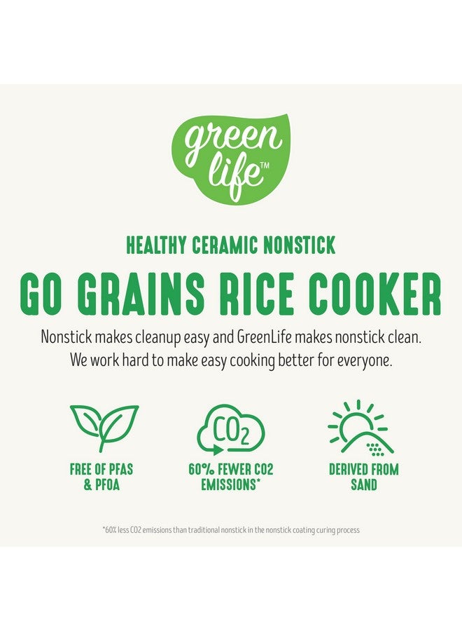 GreenLife GreenLife Digital Rice Cooker, 2 Cups Uncooked/4 Cooked Rice, PFAS & PFOA-Free Removable Ceramic Dishwasher Safe Pot, Healthy Cooking, Auto Presets & Keep Warm, Touchscreen, Paddle Included, Red  - Image 5