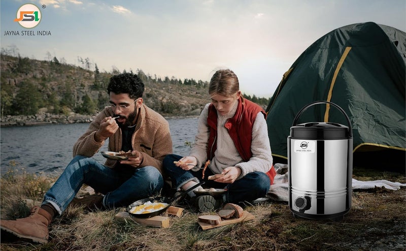 JSI Stainless Steel Water Jug 5 Liters I PUF Insulated Thermally Hot Cold Water Containers for Home Kitchen Office I Hot Tea FlaskBottle Jug I Easy to Carry Handle I Ideal for Gifting - Image 3