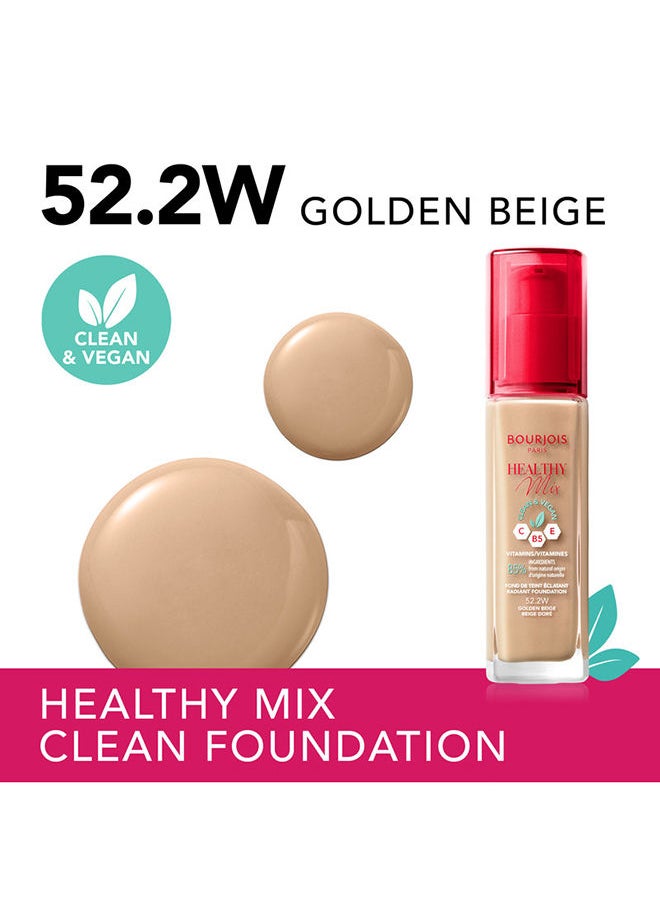 BOURJOIS PARIS Healthy Mix Clean Foundation - 52.2W - Golden Beige, 30ml  - Image 2