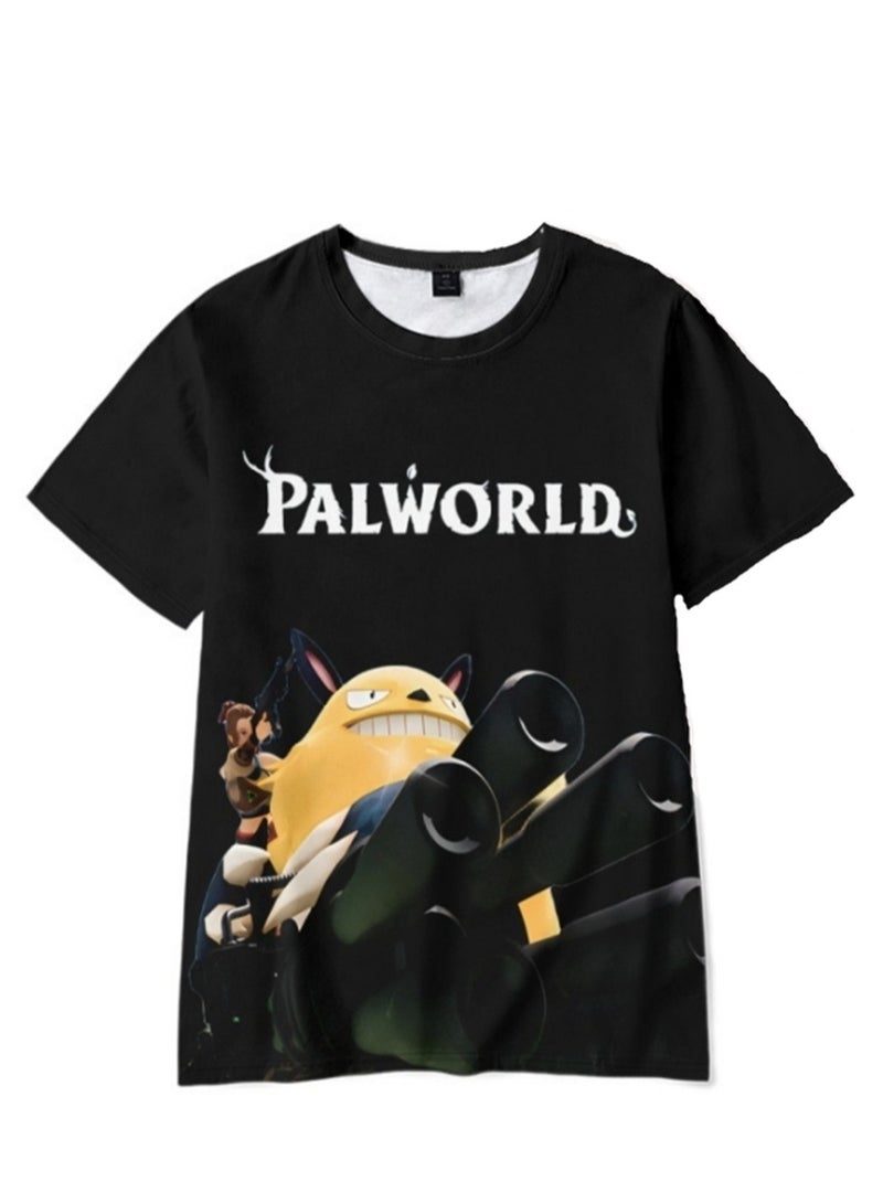 Palworld Phantom Beast Palu 3D digital printing summer short-sleeved T-shirt for adults and children - Image 1