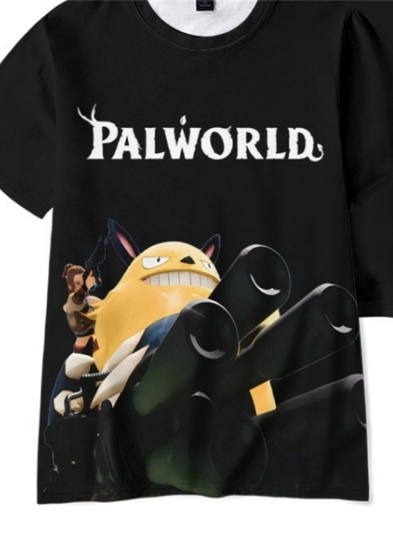 Palworld Phantom Beast Palu 3D digital printing summer short-sleeved T-shirt for adults and children - Image 4
