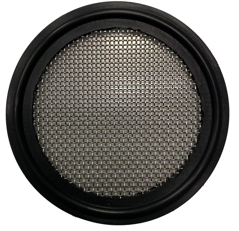 DR.COMPONENT 2" Sanitary Tri-Clamp Gaskets (Pack of 2), Bonded Type Screen (#20 Mesh/ 841 μm) Gaskets, Black Viton - Image 1