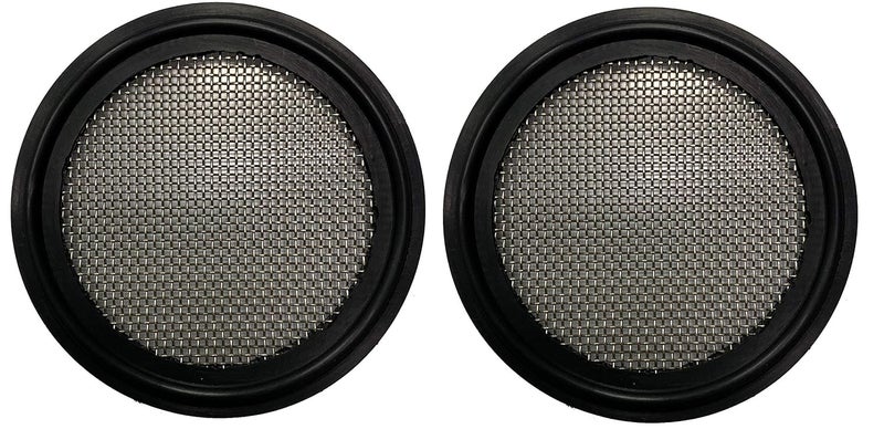 DR.COMPONENT 2" Sanitary Tri-Clamp Gaskets (Pack of 2), Bonded Type Screen (#20 Mesh/ 841 μm) Gaskets, Black Viton - Image 2
