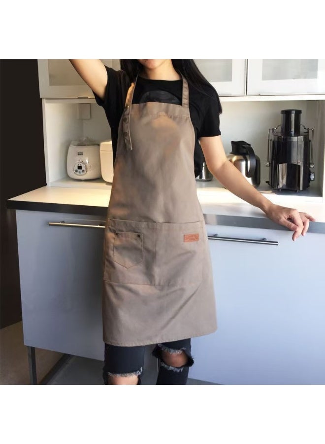 مريلة للرجال والنساء احترافية للطبخ مع جيوب - قابلة للتعديل - مريلة مريلة - مقاومة للماء والزيت - عبوة واحدة - Image 1