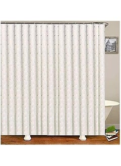 Generic Waterproof Polyester Shower Curtain with 12 Hooks 180*180cm - Off-white  - Image 1
