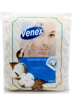 venex 100% Cotton 300 Balls - Soft, Hygienic & Gentle for Sensitive Skin, Multi-Purpose Cotton for Makeup, Skincare, Baby Care, Cleaning & Crafts - High-Quality & Lint-Free Cotton for Everyday Use  - Image 1