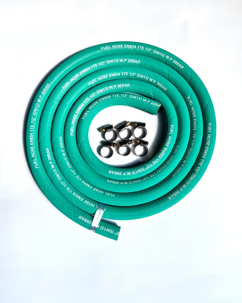 FCNFLZF Fuel Line 12 inch High Pressure Fuel Line Hose10FT 13mmEngines Fuel SystemsMarine Fuel Hose Agricultural Machinery Fuel LineGreen28Mpa 400PSI EN8541TE - Image 2