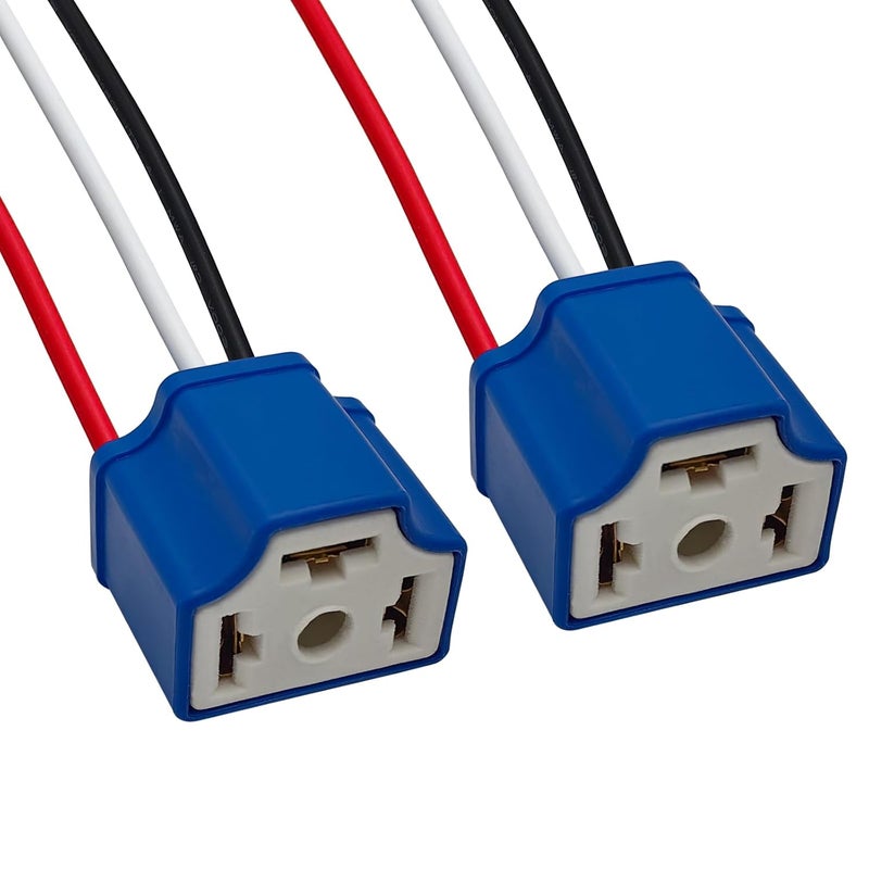 Audak 2Pcs H4 9003 HB2 Heavy Duty Ceramic Wiring Harness Sockets Female Connector for Headlights or Fog Lights - Image 1