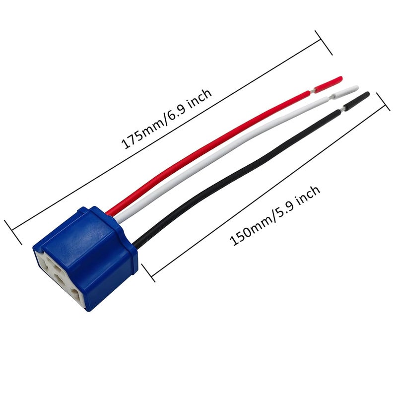Audak 2Pcs H4 9003 HB2 Heavy Duty Ceramic Wiring Harness Sockets Female Connector for Headlights or Fog Lights - Image 2