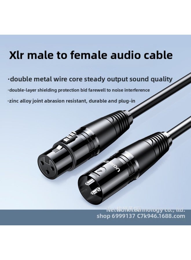 Green Link Cannon Line Audio XLR Male-to-female Dual Cannon Faucet Microphone Microphone Connection Sound Card Audio Dedicated-Color:[xlr Cable Male To Female Interconversion] Hifi High-definition Sound Quality/double Wire Core/stable Sound Quality Transmission-Length:2m  - Image 1