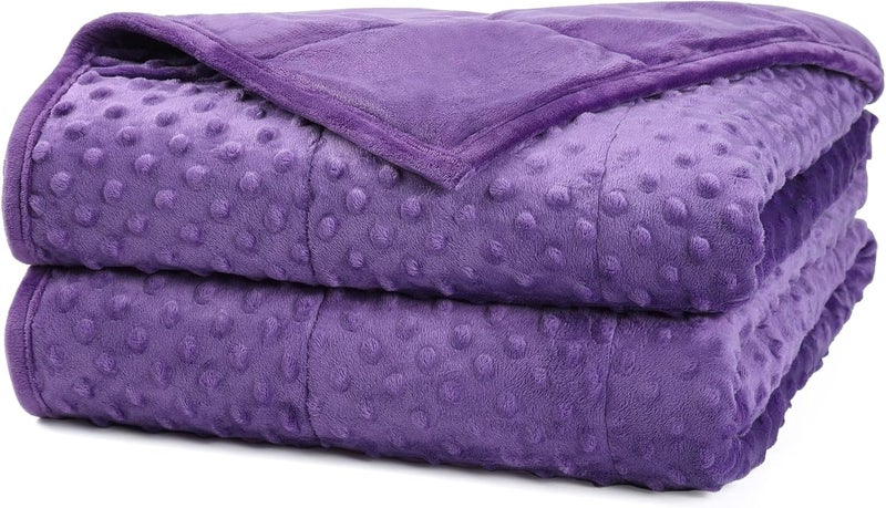 Alomidds Weighted Blanket for Adults Queen Size Breathable Microfiber Material Heavy Blanket with Glass Beads (60"x80" 15LBS, Purple-YPP) - Image 1