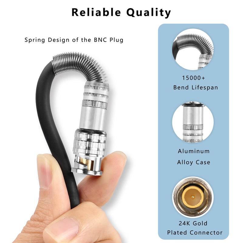 MEIRIYFA BNC Male to 3.5mm (1/8") Female Plug TRS Stereo Coaxial Power Audio Cable(0.5M) (BNC Male to 3.5mm Female) - Image 3