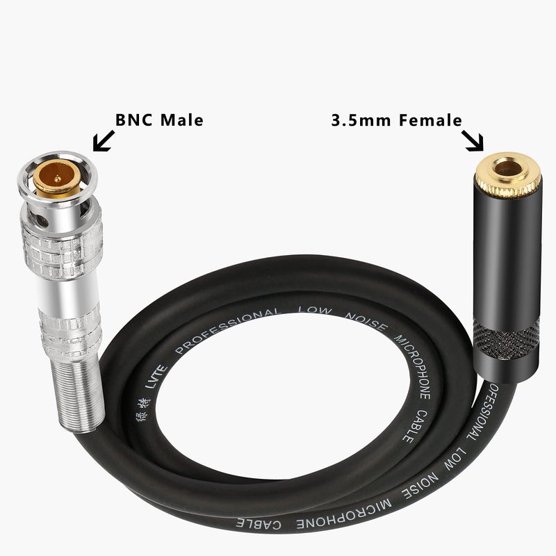 MEIRIYFA BNC Male to 3.5mm (1/8") Female Plug TRS Stereo Coaxial Power Audio Cable(0.5M) (BNC Male to 3.5mm Female) - Image 2