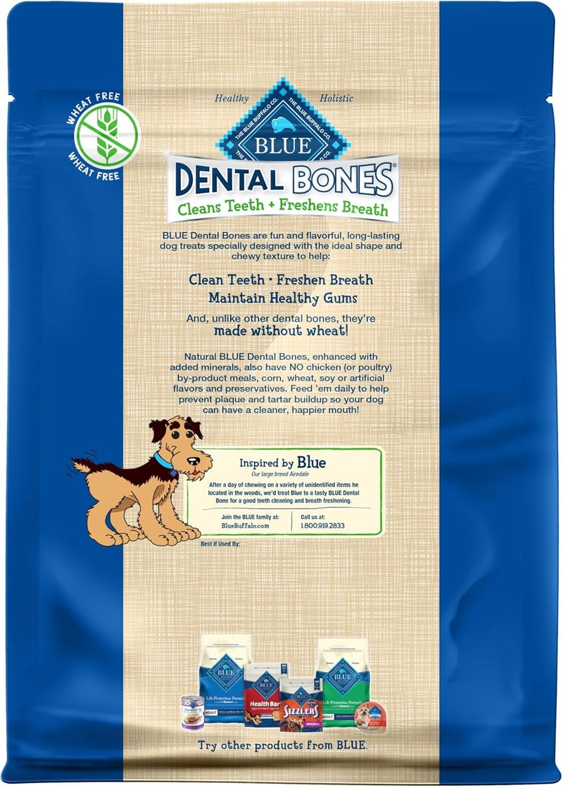 بلو بافلو حبوب مضغ طبية طبيعية من Blue Buffalo Dental Bones Mini، للكلاب (وزن 5-15 رطل)، عبوة سعة 27 أونصة - Image 2