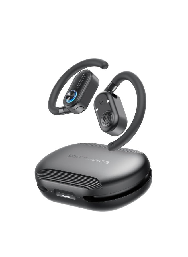 SoundPeats Dual-Microphone AI Call Noise-Canceling Bluetooth Earbuds Open-Ear Design for Music, Sports, and Business black - Image 1
