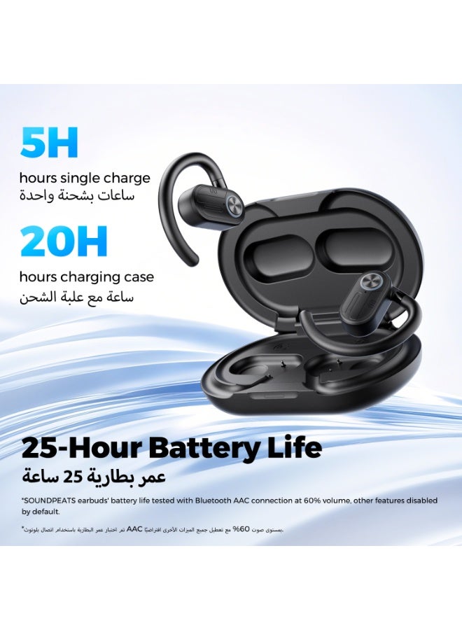 SoundPeats Dual-Microphone AI Call Noise-Canceling Bluetooth Earbuds Open-Ear Design for Music, Sports, and Business black - Image 5