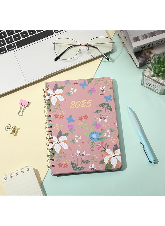 erorex 2025 Planner 140 Sheets Weekly And Monthly Planner Undated Spiral Bound Hardcover With 12 Stickers Pink 8.4 Inch X6.1 Inch  - Image 4