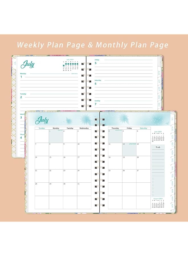 erorex 2025 Planner 140 Sheets Weekly And Monthly Planner Undated Spiral Bound Hardcover With 12 Stickers Pink 8.4 Inch X6.1 Inch  - Image 3
