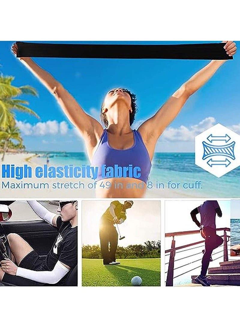 Gonice - 2 Pairs UV Protection Cooling Arm Sleeves, T Tersely Arm Warmers for Men Women Youth Arm Support for Cycling Baseball Basketball Driving,Arm Compression Sleeves-Black White,One Size Fit Most - Image 1