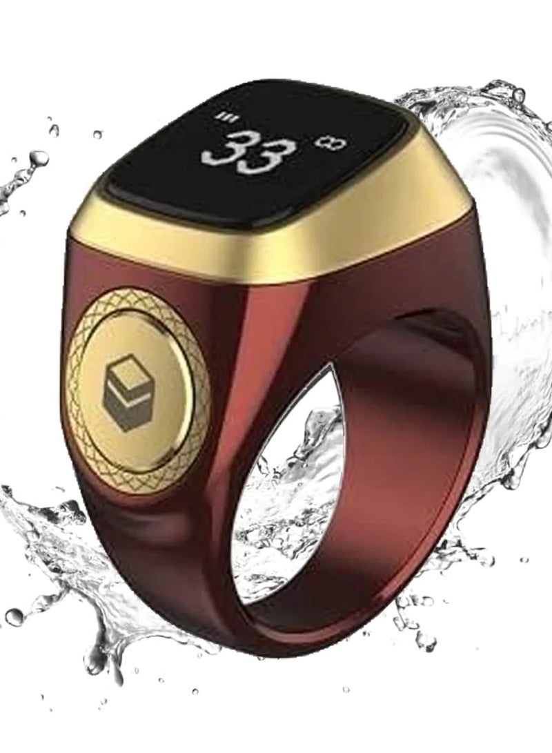 Smart Tasbih Plastic Zikr Lite Ring Brown 18MM - Image 1